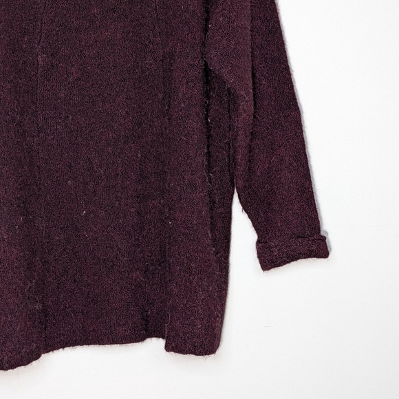 Free People Wool Blend Oversized Slouchy Tunic Sweater Burgundy Purple Size XS/S - Picture 8 of 15